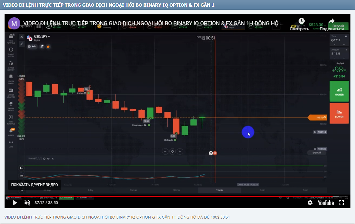 VIDEO ĐI LỆNH TRỰC TIẾP TRONG GIAO DỊCH NGOẠI HỐI BO BINARY IQ OPTION & FX GẦN 1H ĐỒNG HỒ ĐÃ ĐỦ 100$|38:51