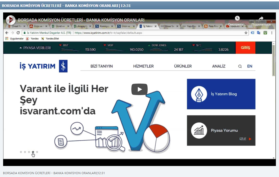 BORSADA KOMİSYON ÜCRETLERİ - BANKA KOMİSYON ORANLARI|12:31