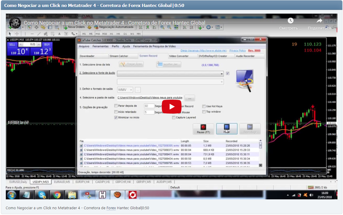 Como Negociar a um Click no Metatrader 4 - Corretora de Forex Hantec Global|0:50