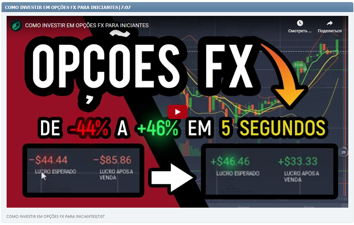 COMO INVESTIR EM OPÇÕES FX PARA INICIANTES|7:07