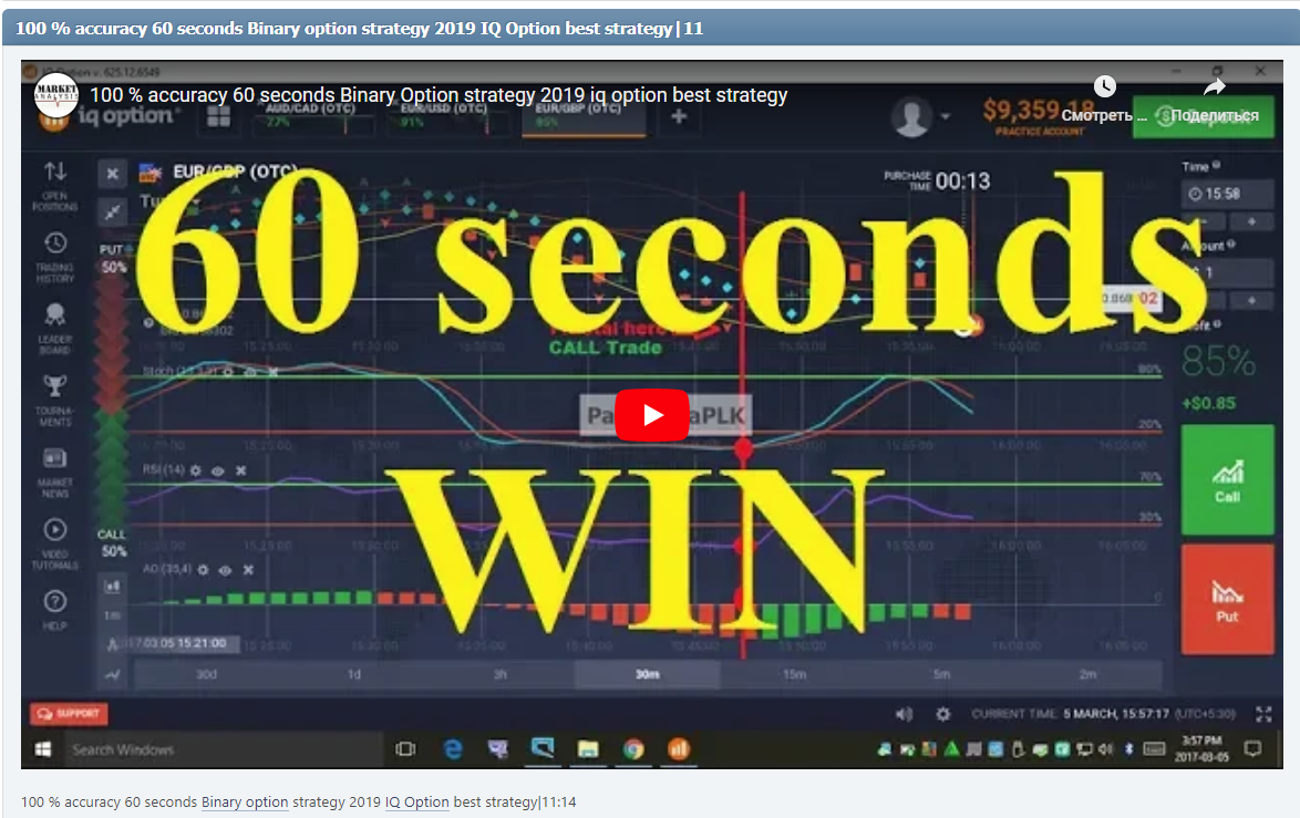 100 % accuracy 60 seconds Binary option strategy 2019 IQ Option best strategy|11:14