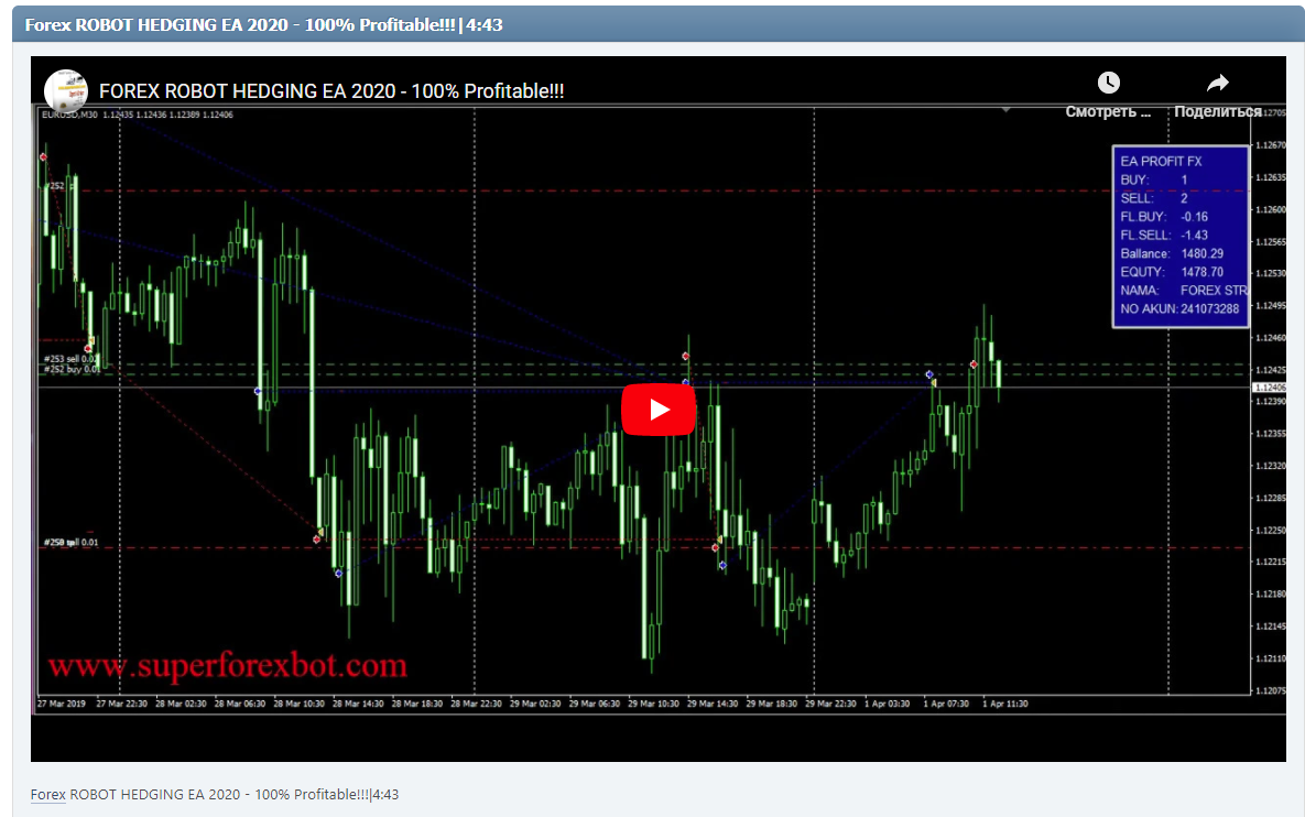 Forex ROBOT HEDGING EA 2020 - 100% Profitable!!!|4:43