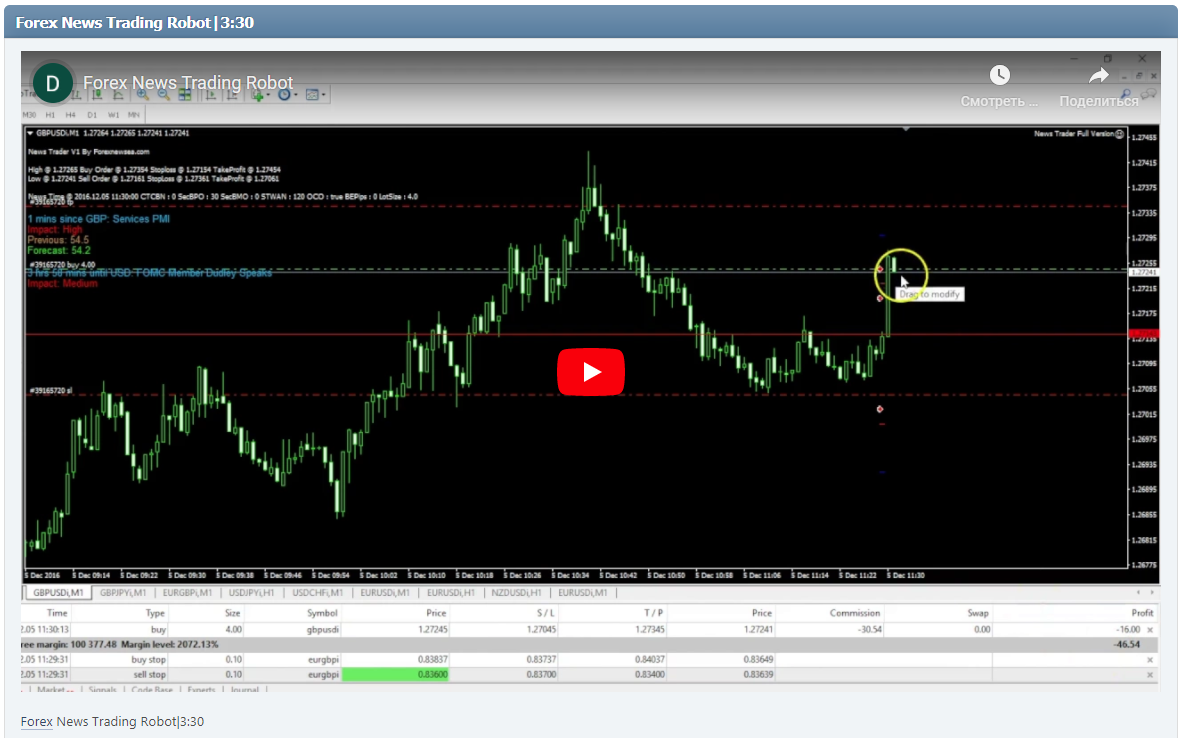 Forex News Trading Robot|3:30