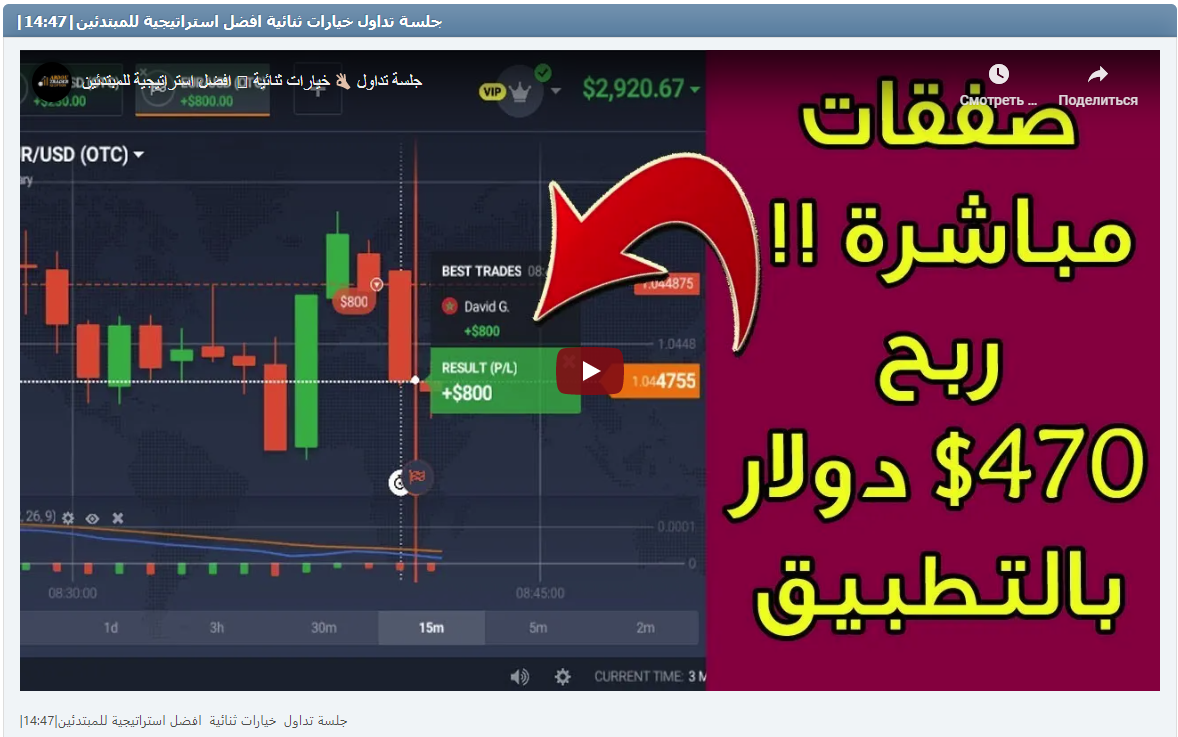 |جلسة تداول خيارات ثنائية افضل استراتيجية للمبتدئين|14:47