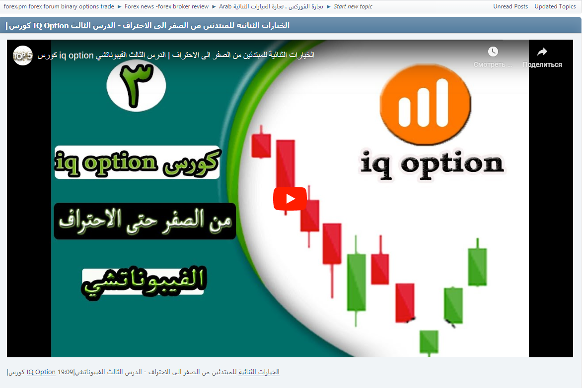 |كورس IQ Option الخيارات الثنائية للمبتدئين من الصفر الى الاحتراف - الدرس الثالث الفيبوناتشي|19:09