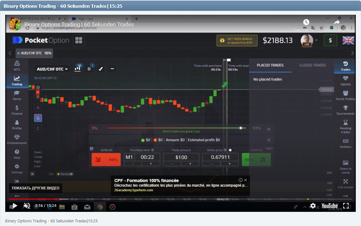 Binary Options Trading - 60 Sekunden Trades|15:25