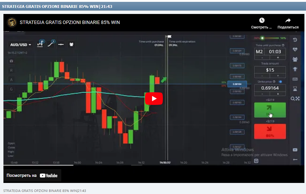 STRATEGIA GRATIS OPZIONI BINARIE 85% WIN|21:43